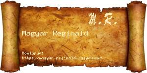 Magyar Reginald névjegykártya